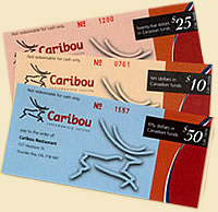 Caribou Restaurant Gift Certificates Caribou Restaurant Gift Certificates